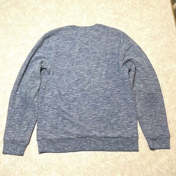 MENS BANANA REPUBLIC DENIM BLUE HEATHER KNIT CREW NECK SWEATER - Picture 3 of 5